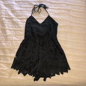 Express Black Floral Romper